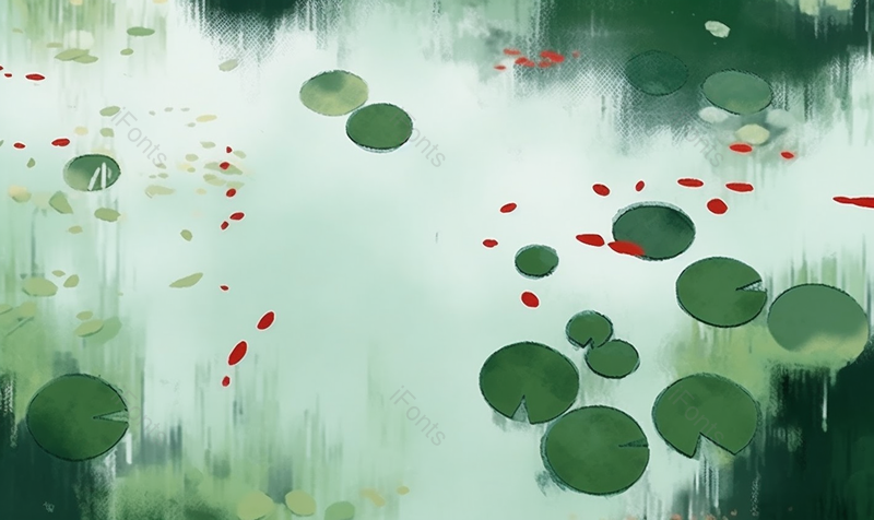简约插画绿色夏季池塘里荷叶背景,插画/手绘图,插画/手绘图库,插画/手绘图下载,插画/手绘